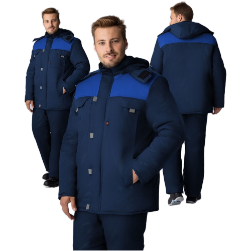 Куртка зимняя Флофт Премиум (тк.Смесовая,240), т.синий/васильковый/серый Куртка зимняя Флофт Премиум (тк.Смесовая,240), т.синий/васильковый/серый