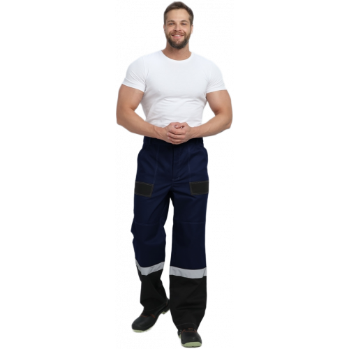 Костюм Виват-1 Премиум CH МВО (тк.Смесовая,240) брюки, т.синий/черный/васильковый
