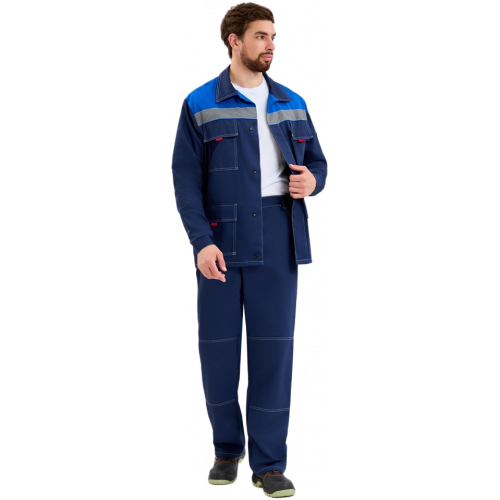 Костюм Бренд (тк.Саржа,240) брюки, синий/васильковый