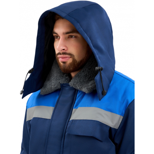 Костюм зимний Труженик-Ультра-2 СОП (тк.Смесовая,210) п/к, т.синий/васильковый