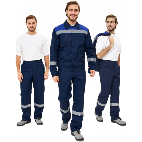 Костюм Лигор-1 Премиум СОП (тк.Смесовая,240) брюки, т.синий/васильковый Костюм Лигор-1 Премиум СОП (тк.Смесовая,240) брюки, т.синий/васильковый