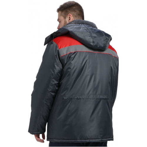 Куртка зимняя для бригадира NEW (тк.Оксфорд), т.серый/красный Куртка зимняя для бригадира NEW (тк.Оксфорд), т.серый/красный