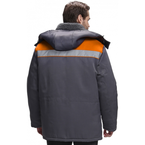 Куртка зимняя для бригадира NEW (тк.Смесовая,210), т.серый/оранжевый Куртка зимняя для бригадира NEW (тк.Смесовая,210), т.серый/оранжевый