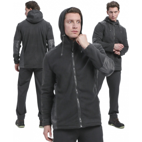 Куртка с капюшоном Кэмп (тк.Флис), т.серый