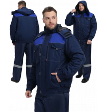 Куртка зимняя укороченная Флофт Премиум (тк.Смесовая,240), т.синий/васильковый/серый Куртка зимняя укороченная Флофт Премиум (тк.Смесовая,240), т.синий/васильковый/серый