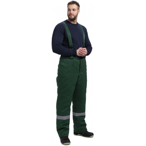 Костюм зимний Труженик-Ультра СОП (тк.Смесовая,210) брюки, т.зеленый/лимонный