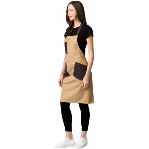 Фартук с грудкой универсальный Крафт (тк.Форвард,210), бежевый/коричневый (024) Фартук с грудкой универсальный Крафт (тк.Форвард,210), бежевый/коричневый (024)
