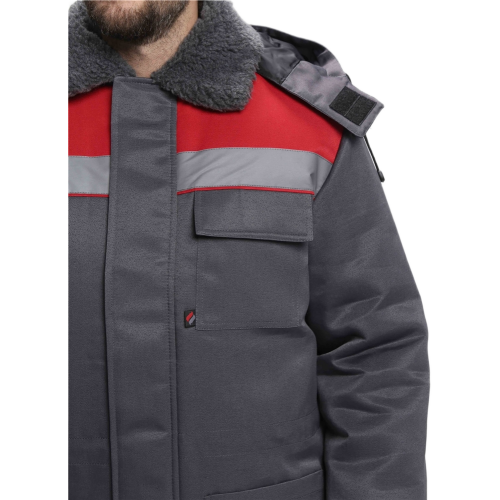 Куртка зимняя для бригадира NEW (тк.Смесовая,210), т.серый/красный Куртка зимняя для бригадира NEW (тк.Смесовая,210), т.серый/красный