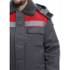 Куртка зимняя для бригадира NEW (тк.Смесовая,210), т.серый/красный