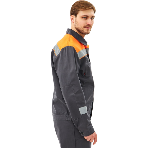 Костюм Липецк-1 СОП CH (тк.Смесовая,280) брюки, т.серый/оранжевый