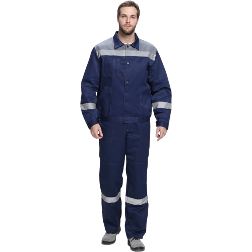 Костюм Лигор-1 СОП У. (тк.Смесовая,210) брюки, т.синий/серый