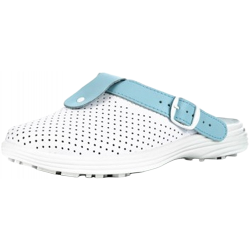 Сабо женские нат.кожа Комфорт ПВХ, белый/голубой Сабо женские нат.кожа Комфорт ПВХ, белый/голубой