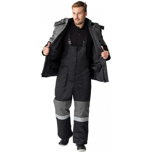 Костюм зимний Нордхард-2 СОП (тк.Смесовая,250) п/к, черный/серый Костюм зимний Нордхард-2 СОП (тк.Смесовая,250) п/к, черный/серый