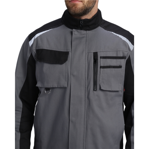 Куртка Милан NEW CH МВО (тк.Смесовая,270), т.серый/черный