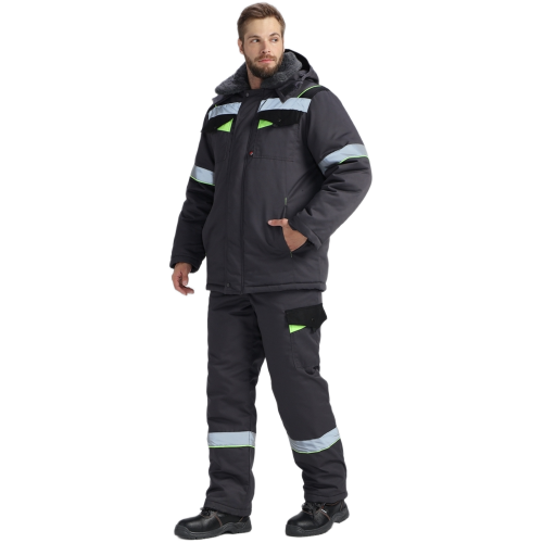 Костюм зимний Ховард (тк.OxLine) п/к, т.серый/черный/лимонный