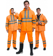 Костюм влагозащитный сигнальный ProfLineSpecialist СОП (ПВХ,210), оранжевый Костюм влагозащитный сигнальный ProfLineSpecialist СОП (ПВХ,210), оранжевый
