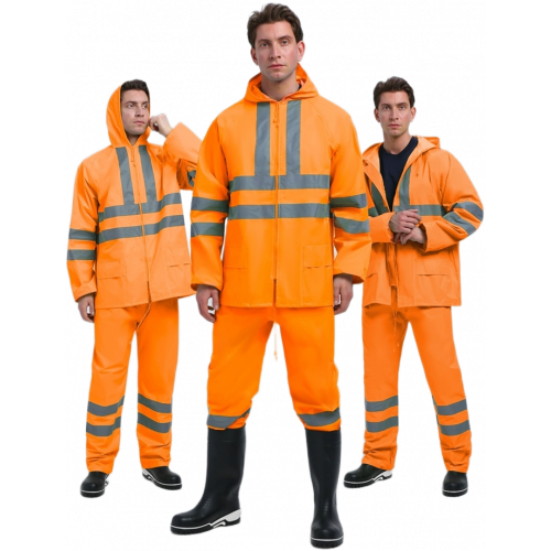 Костюм влагозащитный сигнальный ProfLineSpecialist СОП (ПВХ,210), оранжевый Костюм влагозащитный сигнальный ProfLineSpecialist СОП (ПВХ,210), оранжевый