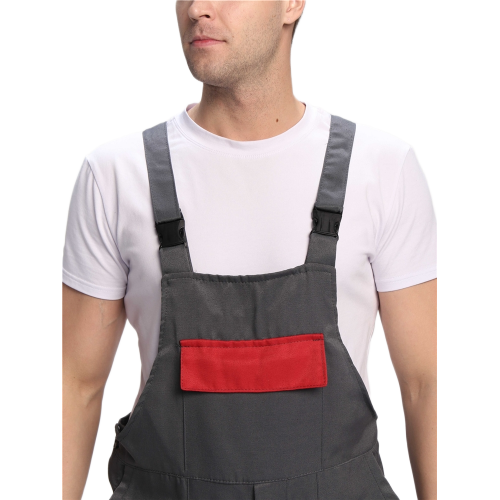 Полукомбинезон для ИТР (тк.Смесовая,210), серый/красный Полукомбинезон для ИТР (тк.Смесовая,210), серый/красный