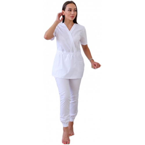 Костюм женский хирургический Модерн-004 (тк.Стрейч,120) MedLine, т.синий