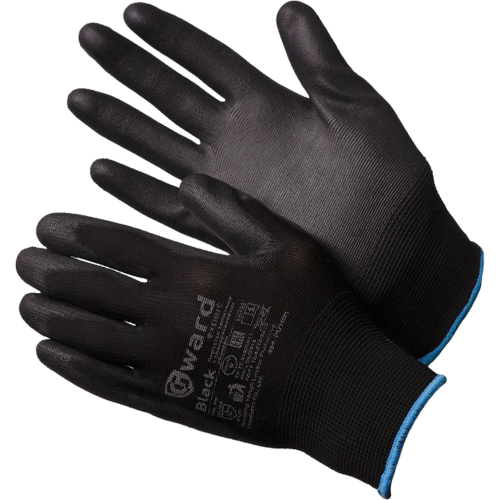 Black Перчатки нейлоновые черного цвета с полиуретановым покрытием Black Перчатки нейлоновые черного цвета с полиуретановым покрытием
