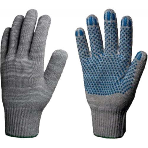 Перчатки х/б 10кл. СТАНДАРТ с ПВХ ТОЧКА 39-41гр. 116текс, серые (10 пар) Перчатки х/б 10кл. СТАНДАРТ с ПВХ ТОЧКА 39-41гр. 116текс, серые (10 пар)