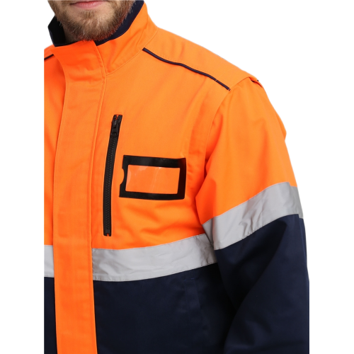 Куртка-трансформер сигнальная ProfLineSpecialist (тк.Смесовая МВО,240), оранжевый/т.синий Куртка-трансформер сигнальная ProfLineSpecialist (тк.Смесовая МВО,240), оранжевый/т.синий