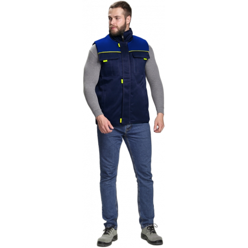 Жилет утепленный Флофт (тк.Смесовая,210), т.синий/васильковый Жилет утепленный Флофт (тк.Смесовая,210), т.синий/васильковый