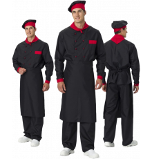 Костюм повара Су-Шеф (тк.ТиСи), черный/красный Костюм повара Су-Шеф (тк.ТиСи), черный/красный