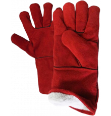 Краги спилковые утепленные (иск.мех) красные Краги спилковые утепленные (иск.мех) красные