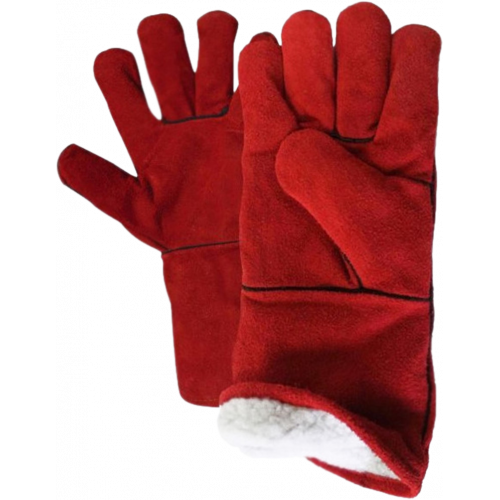 Краги спилковые утепленные (иск.мех) красные Краги спилковые утепленные (иск.мех) красные