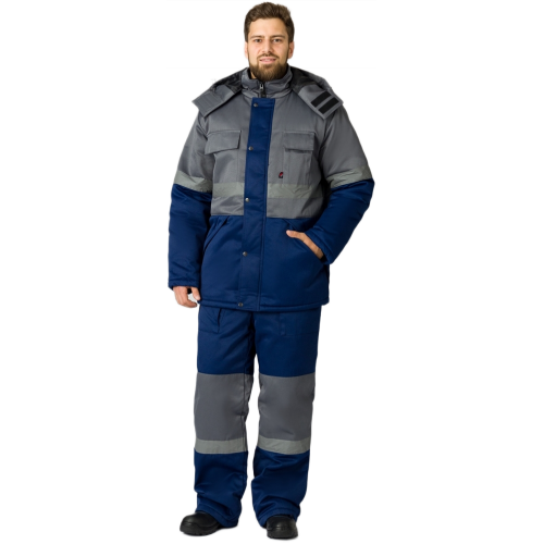 Костюм зимний Нордхард-2 СОП (тк.Смесовая,250) п/к, т.синий/серый