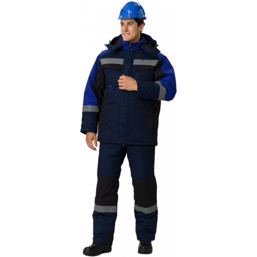 Костюм зимний Вектрон-2 СОП (тк.Смесовая,240) п/к, т.синий/черный/васильковый