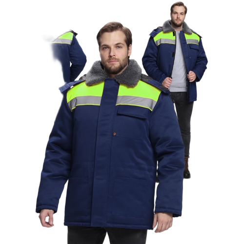 Куртка зимняя для бригадира NEW (тк.Смесовая,210), т.синий/лимонный Куртка зимняя для бригадира NEW (тк.Смесовая,210), т.синий/лимонный