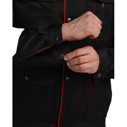 Костюм Нейч-2 СОП с капюшоном К. (тк.Смесовая,210) п/к, черный/красный