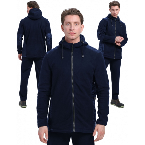 Куртка с капюшоном Кэмп (тк.Флис), т.синий