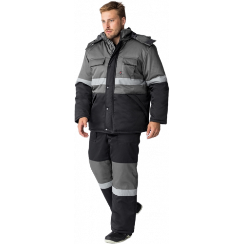 Костюм зимний Нордхард-2 СОП (тк.Смесовая,250) п/к, черный/серый Костюм зимний Нордхард-2 СОП (тк.Смесовая,250) п/к, черный/серый