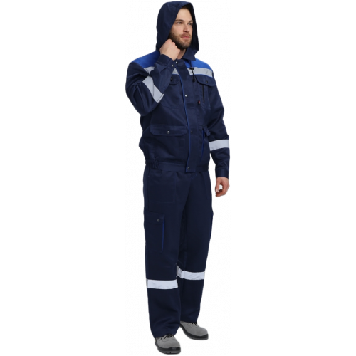 Костюм Нейч-2 СОП с капюшоном (тк.Смесовая,210) п/к, т.синий/васильковый Костюм Нейч-2 СОП с капюшоном (тк.Смесовая,210) п/к, т.синий/васильковый
