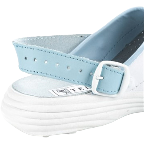 Сабо женские нат.кожа Комфорт ПВХ, белый/голубой Сабо женские нат.кожа Комфорт ПВХ, белый/голубой