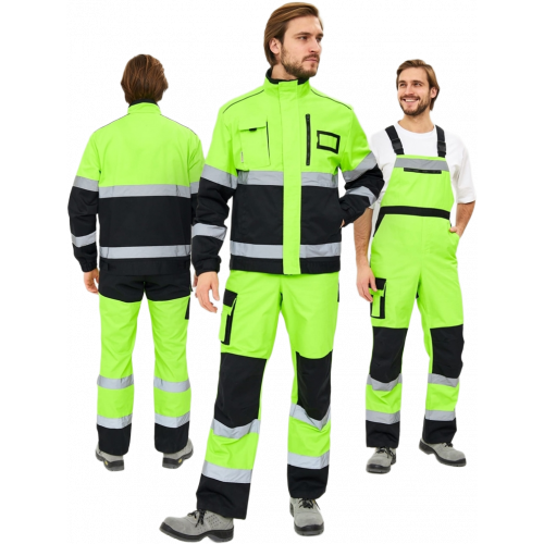 Костюм сигнальный PROFLINE ProfLineSpecialist-2 (тк.Смесовая МВО,240) п/к, желтый/черный Костюм сигнальный PROFLINE ProfLineSpecialist-2 (тк.Смесовая МВО,240) п/к, желтый/черный