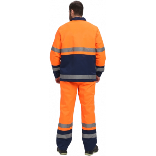 Костюм для дорожника (тк.Смесовая,210) п/к, оранжевый/т.синий Костюм для дорожника (тк.Смесовая,210) п/к, оранжевый/т.синий
