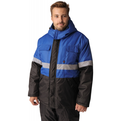 Костюм зимний Мегрес-2 СОП (тк.OxLine,90) п/к, васильковый/черный