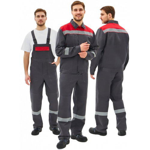 Костюм Липецк-2 СОП CH (тк.Смесовая,280) п/к, т.серый/красный Костюм Липецк-2 СОП CH (тк.Смесовая,280) п/к, т.серый/красный