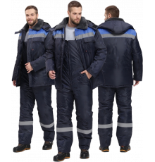 Костюм зимний Труженик-Ультра-2 (тк.Оксфорд) п/к, т.синий/васильковый Костюм зимний Труженик-Ультра-2 (тк.Оксфорд) п/к, т.синий/васильковый