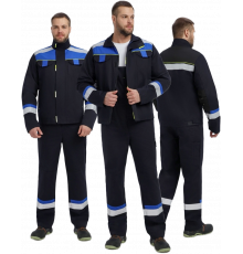 Костюм Бостон (тк.Саржа,320) п/к, т.синий/васильковый