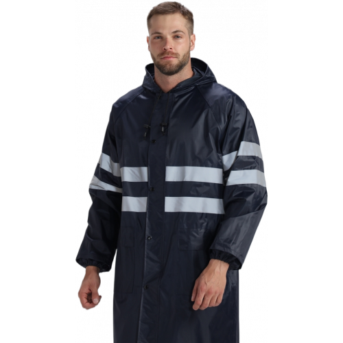 Плащ влагозащитный ProfLineSpecialist СОП (ПВХ,210), т.синий Плащ влагозащитный ProfLineSpecialist СОП (ПВХ,210), т.синий