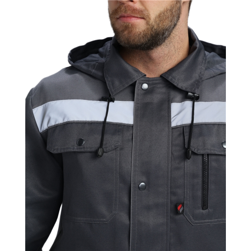 Костюм Нейч-2 СОП с капюшоном К. (тк.Смесовая,210) п/к, т.серый/св.серый