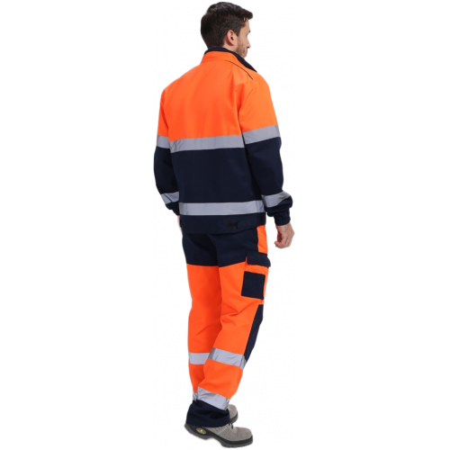 Костюм сигнальный PROFLINE ProfLineSpecialist-1 (тк.Смесовая МВО,240) брюки, оранжевый/т.синий Костюм сигнальный PROFLINE ProfLineSpecialist-1 (тк.Смесовая МВО,240) брюки, оранжевый/т.синий