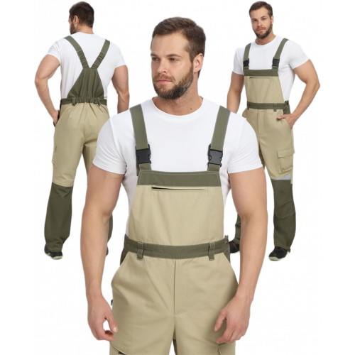 Полукомбинезон Челси CH (тк.Канвас,270), хаки/бежевый