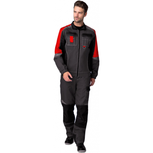 Костюм Формула (тк.Смесовая,240) п/к, серый/красный/черный