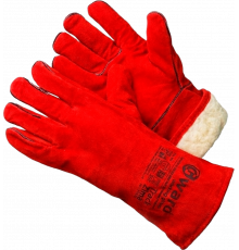 Track Zima Краги из спилка красного цвета на искусственном меху Track Zima Краги из спилка красного цвета на искусственном меху